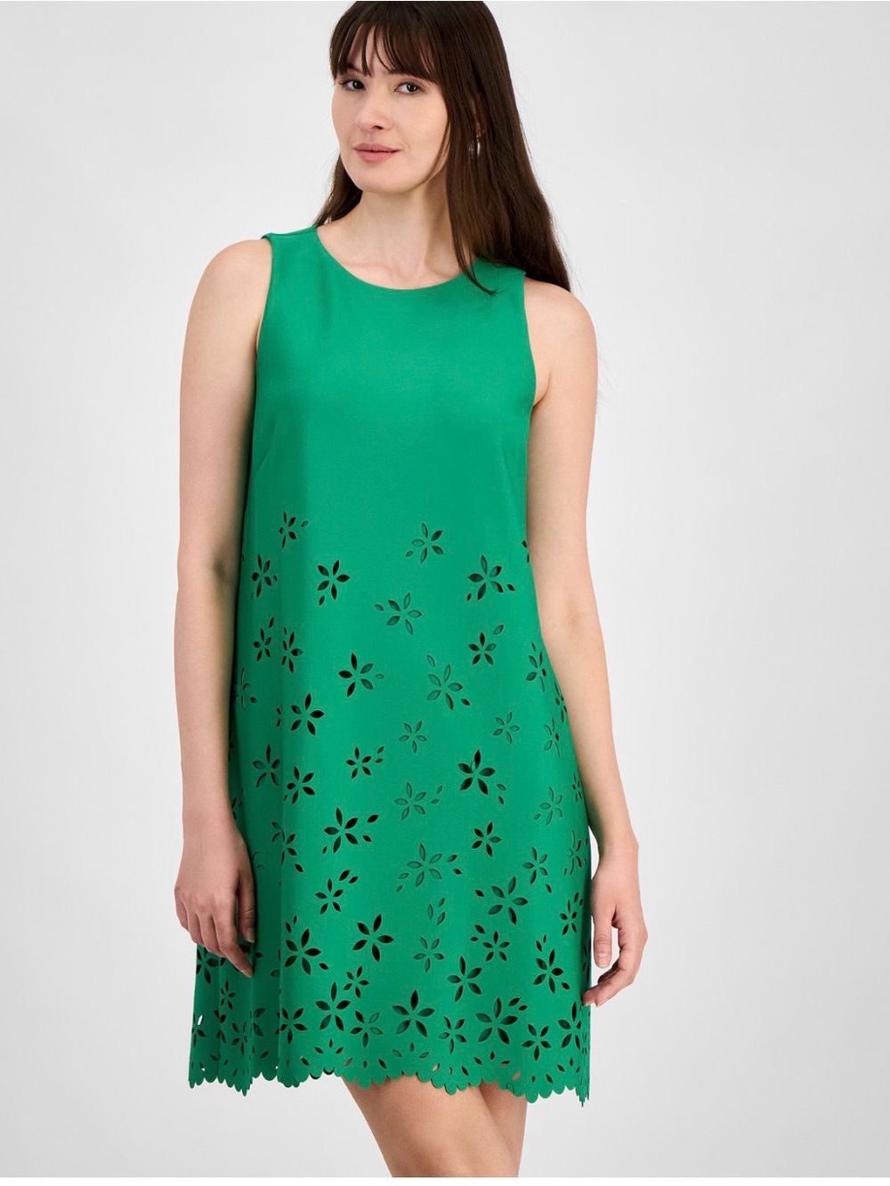 Anne Klein Floral-Cutout Sleeveless Shift Dress in Green, Size 12, NWT - SEE PIC